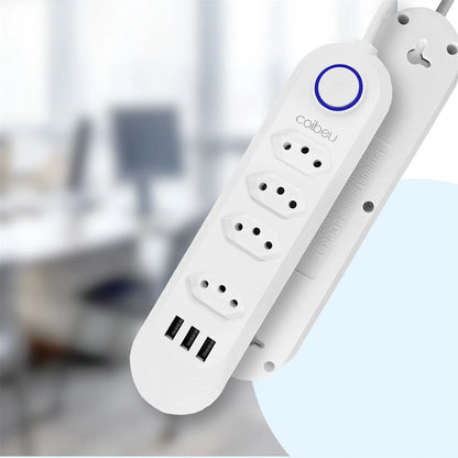 Tomadas com USB – Extensão 2M, Filtro de Linha e Design Moderno | Elizium Store