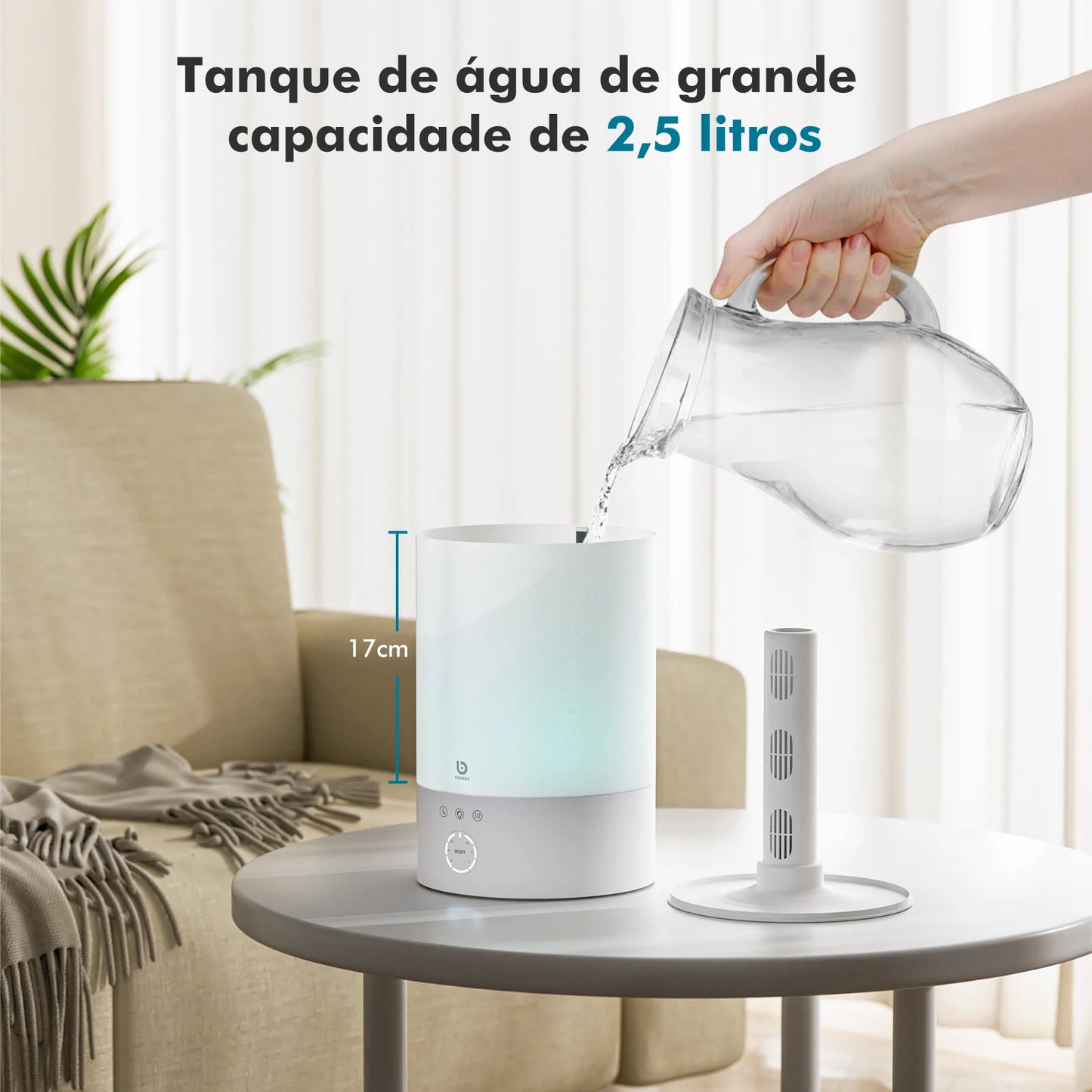 Umidificador de Ar Inteligente ,Wi-Fi,  Tuya | Purificador de Ambiente | Elizium Store Brasil