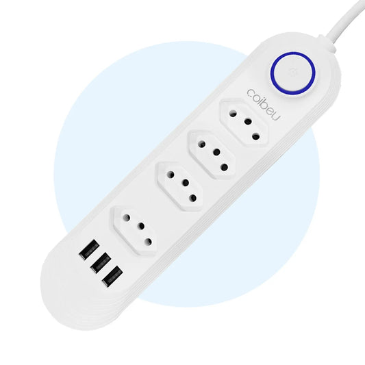 Tomadas com USB – Extensão 2M, Filtro de Linha e Design Moderno | Elizium Store