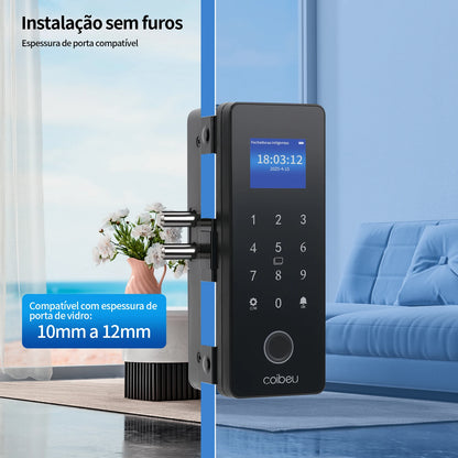 Fechadura Digital para Porta de Vidro Tuya Wi-Fi – Inteligente, Sem Chave, Controle via App  | Elizium Store