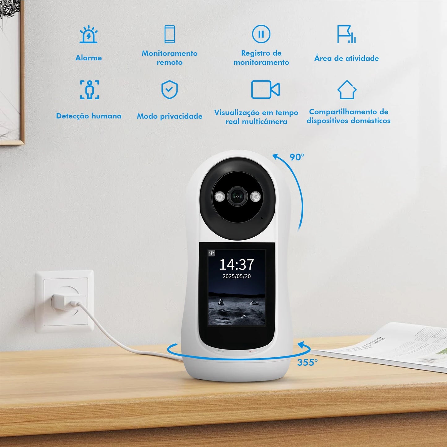 Babá Eletrônica WiFi ICSEE – Câmera IP HD com Monitor em Tempo Real e Áudio Bidirecional | Elizium Store