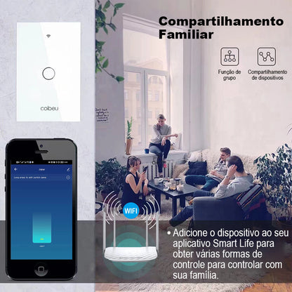 Tomada e Interruptor Inteligente Wi-Fi Tuya com Controle Alexa – Painel Touch, Plugue USB, Extensível e Automação Completa  | Elizium Store