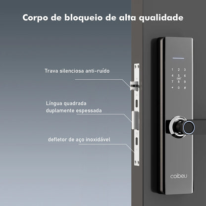 Fechadura Eletrônica Inteligente Coibeu – Impressão Digital e Senha, Tuya, Desbloqueio em 1s | Elizium Store