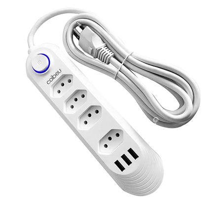 Tomadas com USB – Extensão 2M, Filtro de Linha e Design Moderno | Elizium Store
