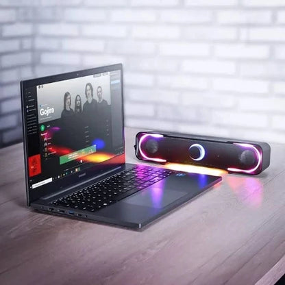 Caixinha de Som RGB – Som Potente, Conexão USB/P2 e Design Portátil | Elizium Store